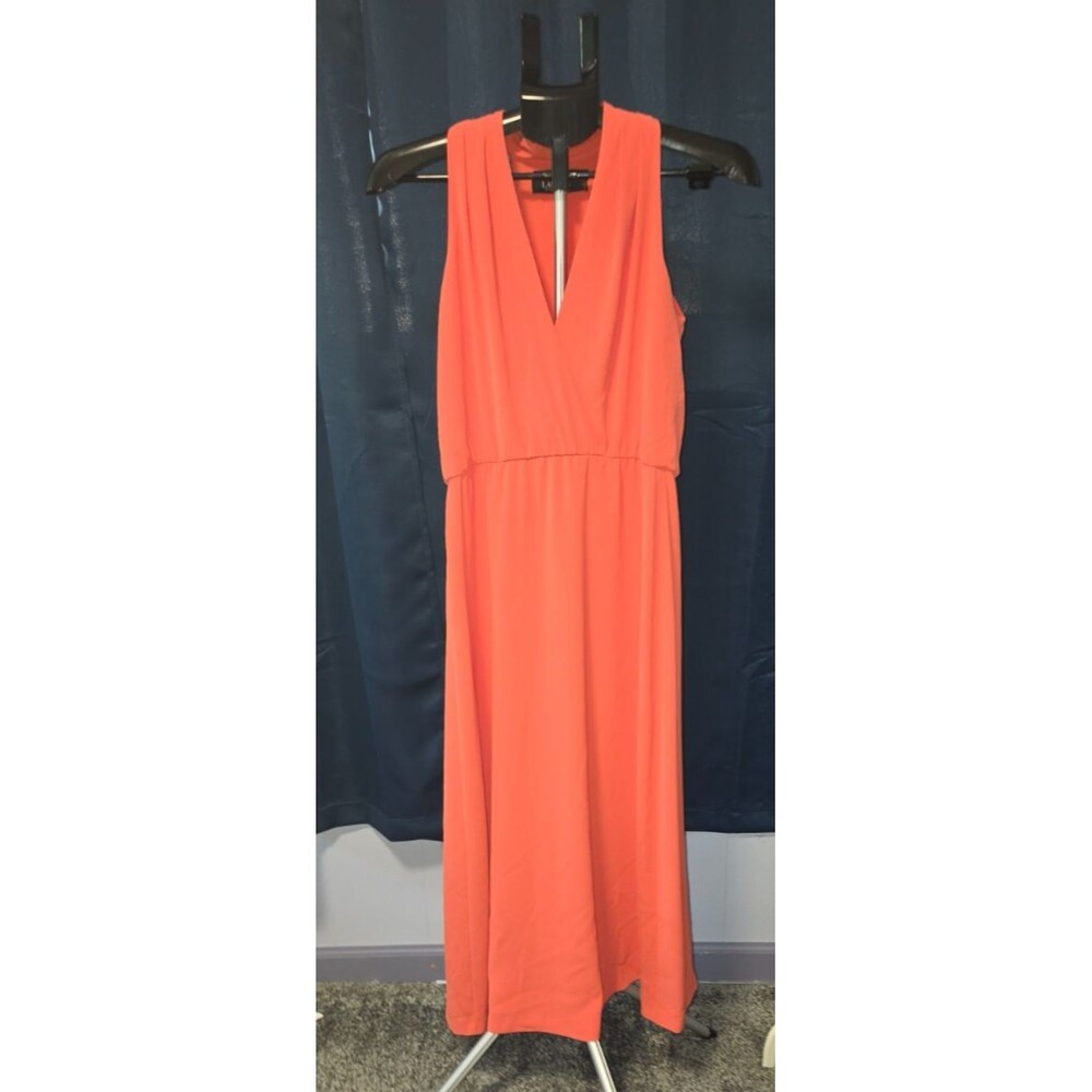Lauren Ralph Lauren Black Label Peach Orange Maxi Dress Size 4
